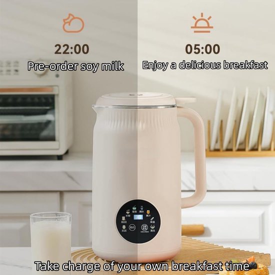 8-in-1 Nussmilchmaschine Bereiten Sie Hausgemachte Mandel Soja Oder Hafermilch Zu Mit Automatischer Selbstreinigung Warmhalte Und Kochfunktion