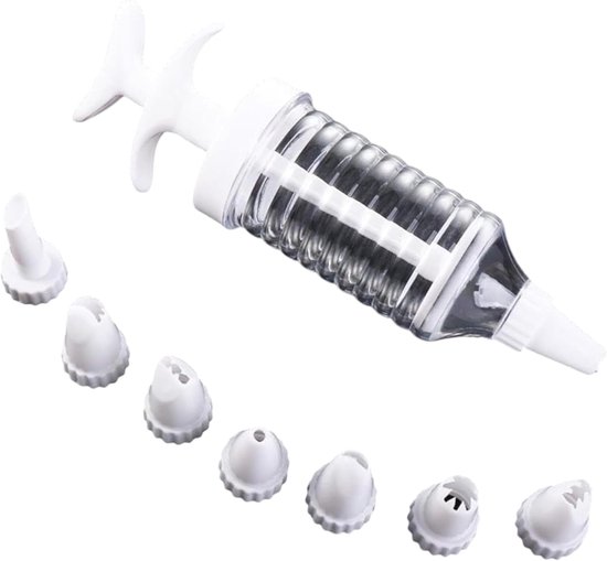 Professioneller Torteninjektor 200 Ml 8 Düsen 17 Cm Geeignet Zum Dekorieren Von Torten Cupcakes Und Keksen Einfach Zu Bedienen Zu Reinigen Und Zu