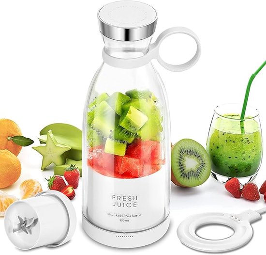 Persönlicher Tragbarer Mixer Für Milchshakes Und Smoothies Mit Langlebigen Edelstahlklingen Und Usb-ladefunktion Für Hervorragende Weiß