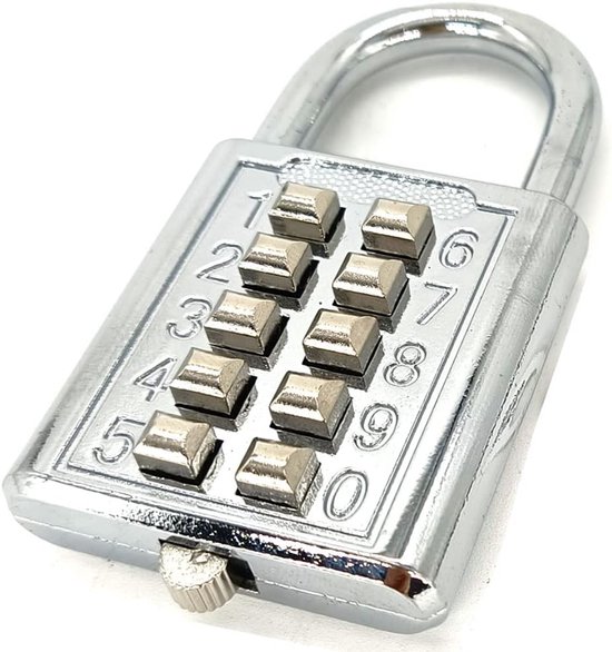 10 Stelliges Druckknopf Vorhängeschloss 5 Stelliges Schloss Silber