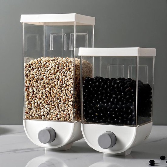 Küchenaufbewahrungswand Für Trockenlebensmittel Quadratische Müslischale, Pulverspender, Schwarzer Müsli Organizer