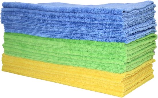 Hochwertiges, Randloses Ultraschall-reinigungstuch – 24er-pack – Blau, Grün, Gelb – 406 X 406 Cm