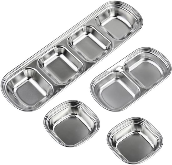 Allecto Plus Mini Teller Set Für Vorspeisen Und Beilagen 4 Teilig Für Pommes Frites Und Ketchup In 3 Verschiedenen Größen