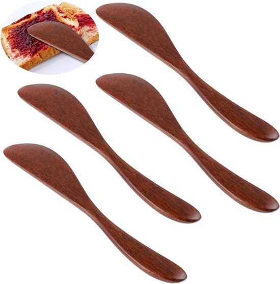 Allecto Plus – 4-teiliges Buttermesser-set Aus Holz – Käsemesser Zum Streichen Und Streichen – Massivholz – Angenehme Haptik