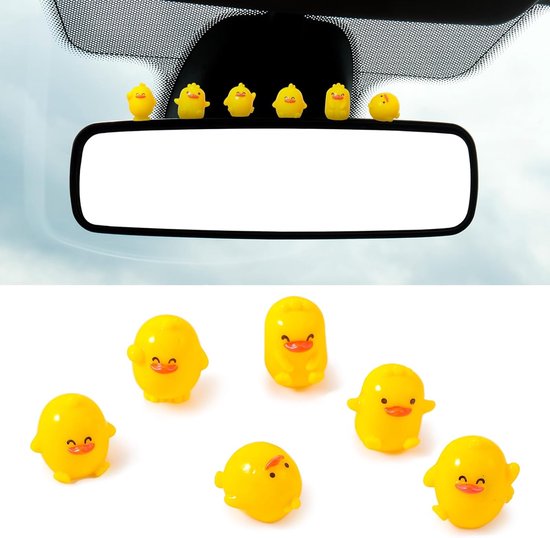 Ronte – Minifiguren-dekoration Für Den Fahrzeuginnenraum – 6-teiliges Set – Rückspiegeldekoration Mit Punktaufklebern – Lustiges Autozubehör