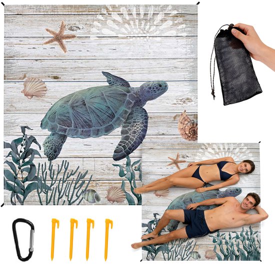 Parkdecke 200 X 210 Cm Große Stranddecke Für Sand, Wasserdichte Stranddecke, Sandabweisende Picknickdecke Mit Aufdruck, Faltbare Outdoor Decke Mi