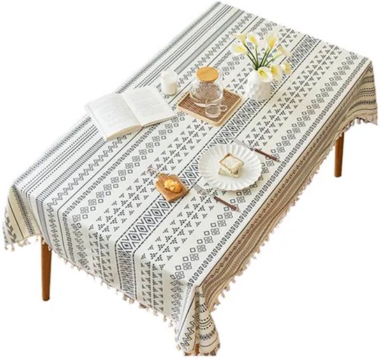 Tischdecke 140 Cm × 140 Cm Rechteckige Tischdecke Im Bohème Stil Wasserfest, Ölabweisend, Fleckenabweisend, Staubdicht, Waschbar Esszimmertischde