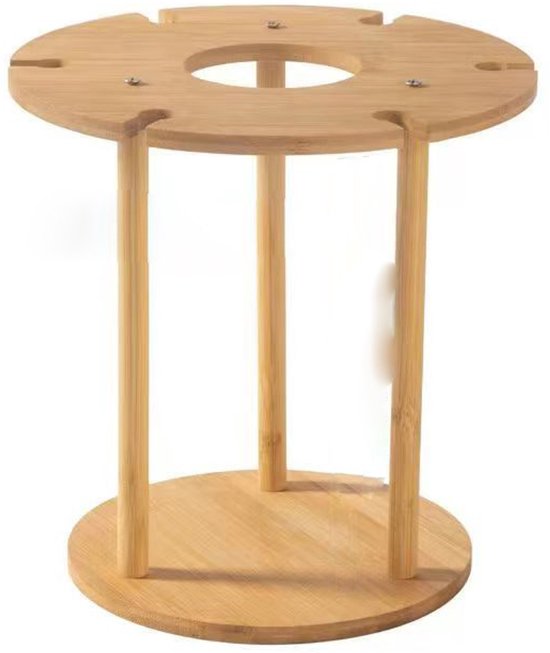 Weinglashalter Aus Bambus, Für 6 Gläser, Ø Ca. 25 Cm, Weinaccessoire, Geschenk, Weinglasregal, Natur