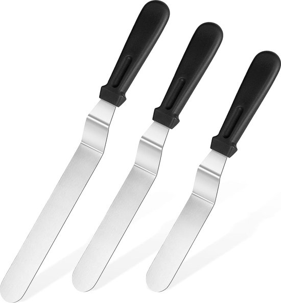 3 Teiliges Gebäckset Zuckergussmesser, Tortenspatel, Tortenpalette, Teigschaber, Tortenspatel Spülmaschinenfest Verpackung