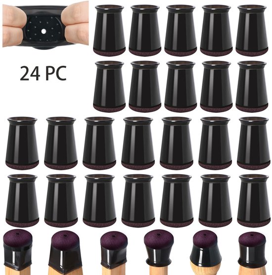 24 Teiliges Set Stuhlbeinschoner Tischbeinschoner Möbelfußschoner Produktabmessungen: 3,2 X 4,5 X 3,5 Cm Zum Schutz Von Stuhlbeinen Und Holzböden