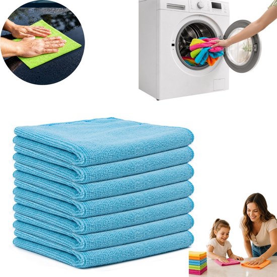 Mikrofasertücher (12er Set) Zum Reinigen Von Fenstern Und Glasflächen, Autowäsche, Polieren Und Trocknen Hoch Saugfähig (wasser Und Öl) Küchenrei