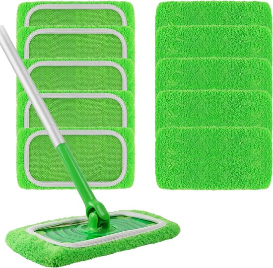 10 Wiederverwendbare Mikrofaser Aufsätze Für Nass Und Trockenwischen, Set Mit 10 Mikrofasertüchern Für Effiziente Reinigung