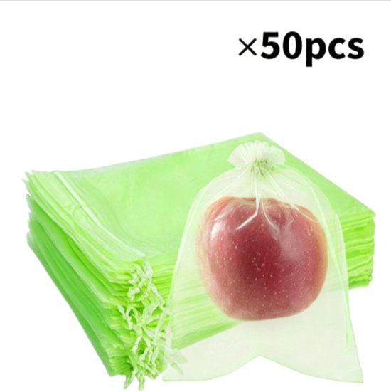 Netzsäcke 15 X 20 Cm Mit Kordelzug Schutzbeutel Für Obst Netzsäcke Für Den Garten Schützt Erdbeeren, Äpfel Und Tomaten Vor Wespen 50 Stück Pro Pa