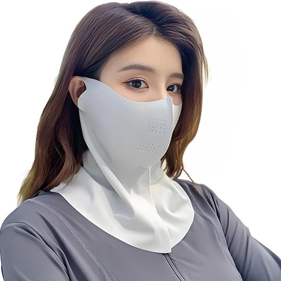 6er-set Gesichtsmasken Aus Eisseide Mit Uv-schutz 50 Und Nackenband Unisex Uv-schutz Kühl Und Atmungsaktiv Geeignet Für Outdoor-aktivitäten Wie Grau