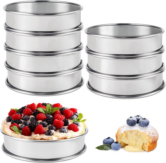 8 Teiliges Backring Set Runde Muffinringe Aus Edelstahl 304 Für Pfannkuchen, Eier Und Muffins 10 Cm