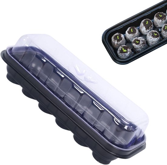 Anzuchtset Für Pflanzensamen – Anzuchtschale – 12-zellen-design – 27 X 10 X 5,4 Cm – Transparent