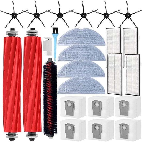 Zubehörset Passend Für Roborock S7 Maxv Ultra / S7 Pro Ultra Staubsauger, 2 Hauptbürsten, 1 Reinigungsbürste, 6 Reinigungsbürsten