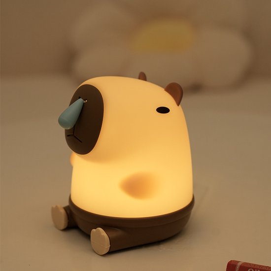 Nachtlicht Mit Capybara Motiv, Zugschalter, Rotziges Schweinchen, Stimmungsbeleuchtung Fürs Schlafzimmer