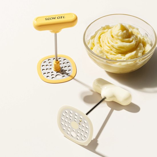 2-teiliger Kartoffelstampfer – Robustes Küchenutensil Aus Edelstahl Bohnenpresse/gemüseschneider Für Gemüse, Fleisch, Salat, Obst Und Kürbissoße