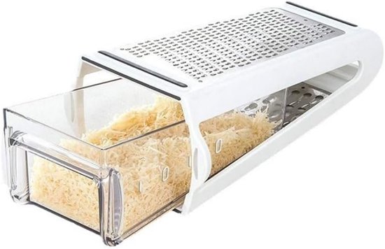 Käsereibe Mit Schüssel – Professionelle, Doppelseitige Edelstahlreibe, Abnehmbar, Für Käse, Schokolade Und Gemüse