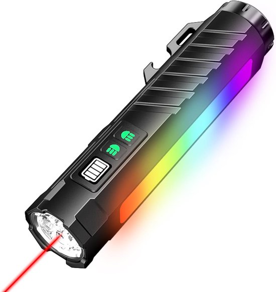 Taktische Taschenlampe Mit 2000 Lumen 7 Leuchtmodi, Doppelschalter Und Infrarot Für Zuhause Und Camping