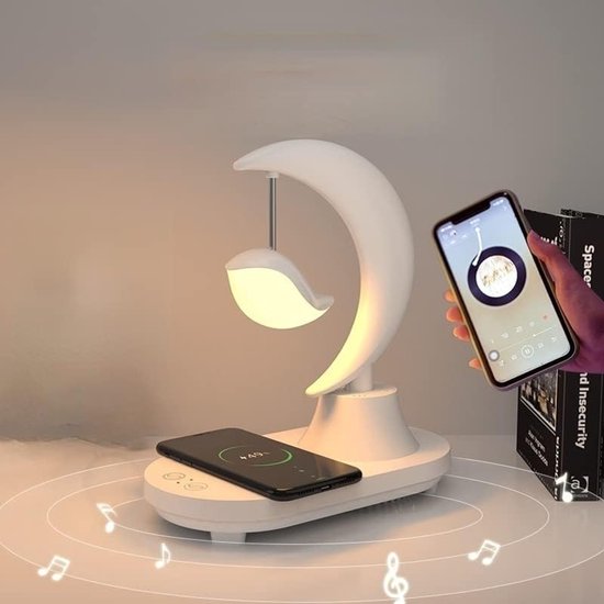 3 In 1 Led Nachtlicht Mit Bluetooth Audio Und Kabelloser Ladefunktion, Romantisches, Farbenfrohes Stimmungslicht Für Das Kopfteil (hinweis: Bluet