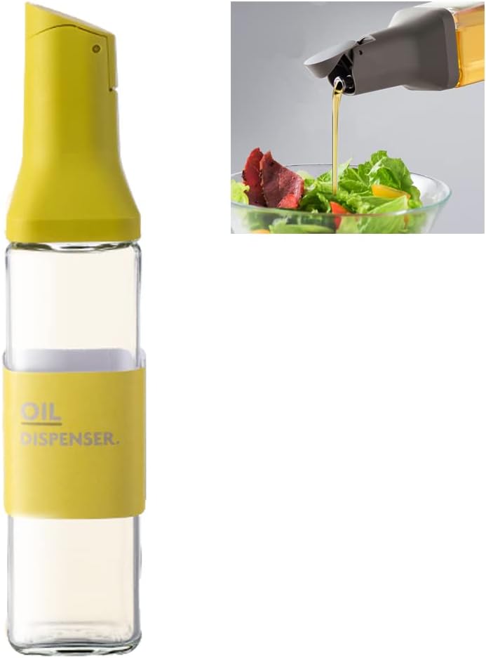 Olivenöl- Und Essigspender, Leicht Zu Befüllen Und Zu Reinigen, Gewürzflasche Für Flüssige Flüssigkeiten Zum Kochen In Der Küche, 500 Ml (gelb)