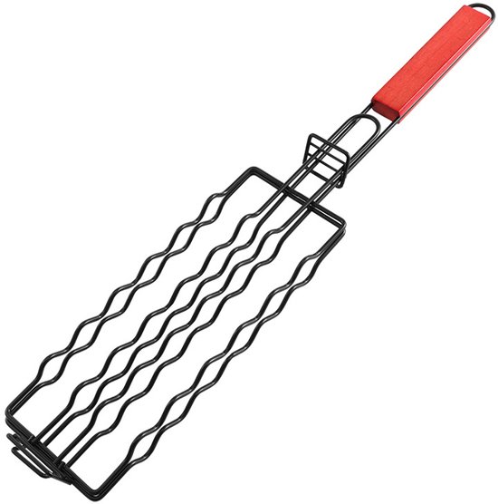 Grillbesteck-set – Abnehmbarer Wurst-/hotdog-grill, Holzgriff, Antihaftbeschichtung
