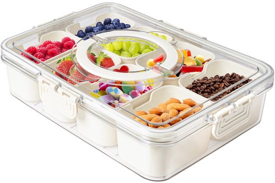Snackbox Mit Griff Tablett 8 Fächer Stapelbar