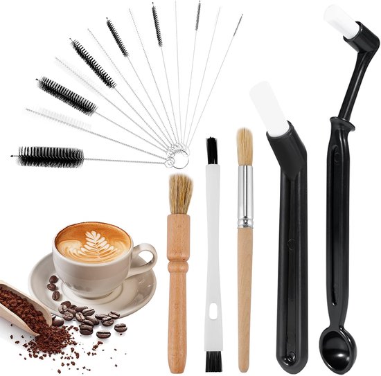 15-teiliges Reinigungsbürstenset Für Kaffeemaschinen - Geeignet Für Kaffeemühlen Und Kaffeemaschinen.