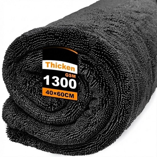 Autotrockentuch, 40 X 40 Cm 1300 G/m², Super Saugfähiges Mikrofaser Autotrockentuch, Fusselfrei, Schnelltrocknend, Streifenfrei Für Auto, Motorra