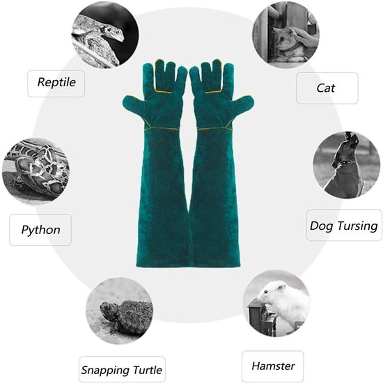 60 Cm Lange, Bissfeste Schutzhandschuhe – Leder, Sicherheitshandschuhe Für Die Tierpflege, Das Baden Und Die Fellpflege Von Hunden, Katzen Und Vögeln