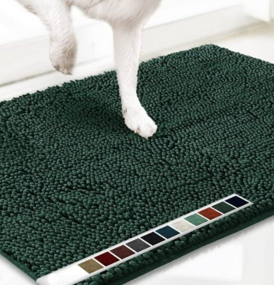 Superabsorbierende Mikrofaser-fußmatte Für Hunde Geeignet Für Schlammige Pfoten Rutschfester Waschbarer Haustierteppich Schnelltrocknende Teppich Grün