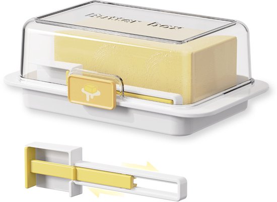 Butterdose Butteraufbewahrungsbehälter Butterdose Mit Deckel Hält Butter Frisch Dosierbar Mit Griff, Einhanddeckel Und Messbecher Fassungsvermöge