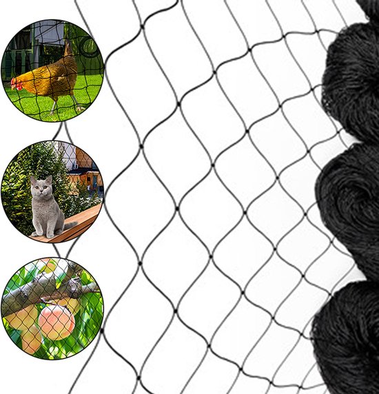Vogelschutznetz Geflügelnetz Gartennetz Nylonnetz Pflanzenschutznetz 7,5 M X 15 M Maschenweite 2 X 2 Cm Für Hühnerställe, Ackerland, Sträucher, O