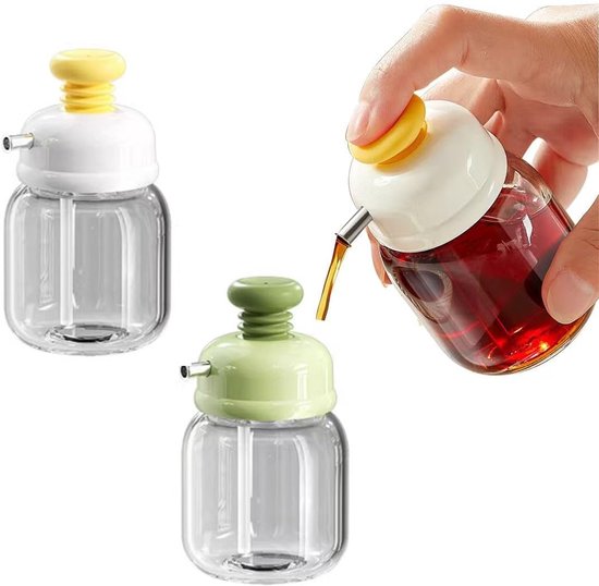 2 Mini Glasflaschen Zum Abfüllen (100 Ml) Kompakte Portionsflaschen Für Salatöl, Sojasauce, Essig, Honig Küchenhelfer