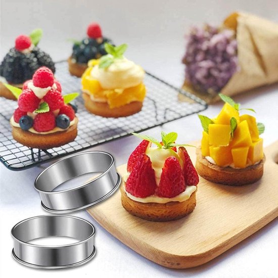 6 Tortenringe Antihaft-mousse-ringform Runde Backformen Aus Edelstahl Mit Doppelt Gebogenem Rand Geeignet Für Kuchen Gebäck Kekse Und Sandwiches 8,5