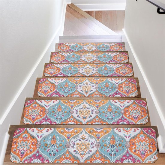 20 X 76 Cm Große, Rutschfeste Treppenstufenmatten Aus Teppich, Abnehmbar, 4er Pack. Sicherer Treppenschutz. Für Kinder, Senioren Und Haustiere. H
