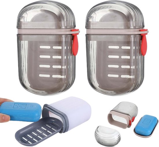 2 Reiseseifenboxen Mit Abtropfgestell, Seifendose, Wasserdicht, Reiseseifenschale Mit Deckel, Feste Shampoo-aufbewahrung Für Camping, Fitnessstudio