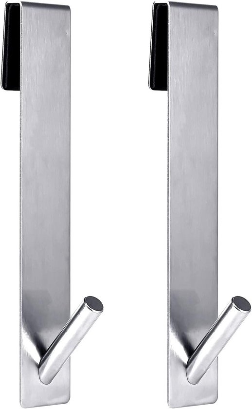 2 X 18 Cm Duschtürhaken – Handtuchhaken Aus Edelstahl – Kein Bohren An Der Duschtür Erforderlich – Rahmenlos Für Badezimmer – Silber