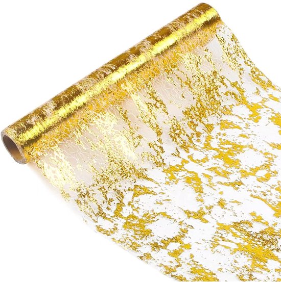 Tischläufer Aus Netzgewebe Verziert Mit Blattgold Polyester-tischläufer Tischläufer Mit Metallelementen Geeignet Für Partys Feiern Geburtstage 28 10