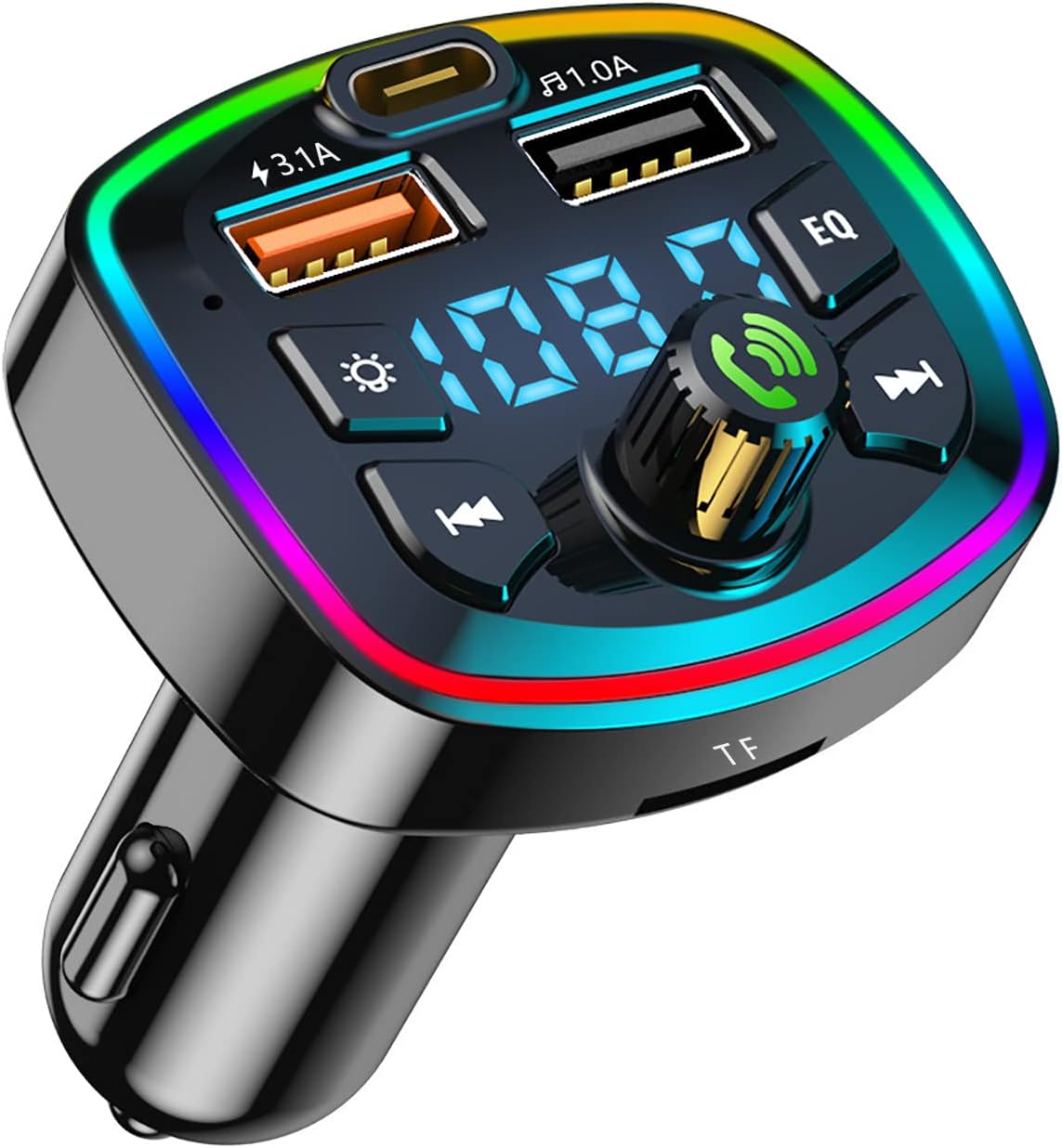 Bluetooth-fm-transmitter Fürs Auto, Autozubehör, Bluetooth-freisprecheinrichtung, Bluetooth-adapter Fürs Auto, Bluetooth-autoradio, Zigarettenanzünderstecker, Schnellladefunktion, Tf- Und Usb-unterstü