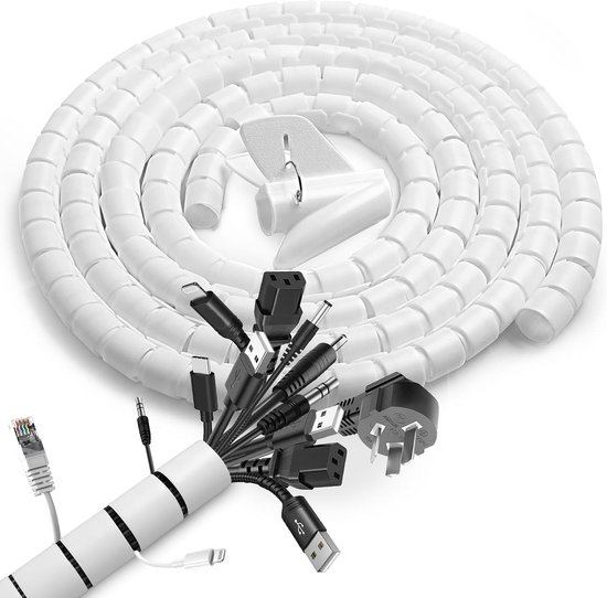 Set Mit 2 Kabelschutzhüllen 22 Mm 1 5 M Verstellbare Flexible Spiralkabelhülle Inklusive 1 Kabelführungsclip Kabelschutz Geeignet Für Autos Und 1,5