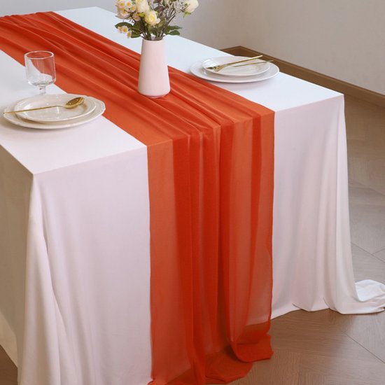 Transparenter Chiffon-tischläufer 75 X 300 Cm Romantischer Tüll-tischläufer Tischdekoration Im Boh Me-stil Geeignet Für Hochzeiten Partys Und Abs