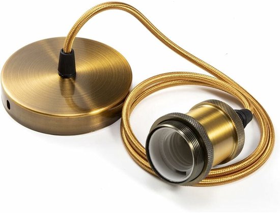 Pendelleuchte E27 Goldbronze 90 Cm Kabel