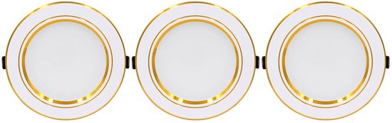 3 Led Einbaustrahler, 220 V, 12 W, Runde Einbauleuchte, Innenbeleuchtung, 12 W, Goldfarben, 3000 K