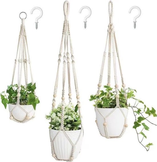 3 Teiliges Schutznetz Für Blumentöpfe + 3 Haken 60 Cm + 74 Cm + 89 Cm Schutznetz Für Blumentöpfe Für Balkone Atmungsaktives Netz Für Terrassen Un