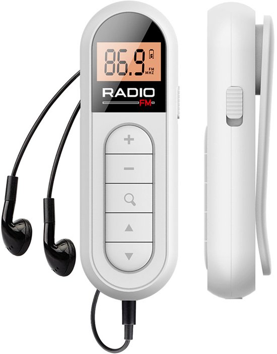 Fm Radio, Wiederaufladbares Tragbares Transistorradio Mit Bestem Empfang, Digitalem Lcd Display Mit Hintergrundbeleuchtung, Stereoklang, Gürtelcl