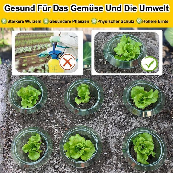 10 Stück Gartenschneckenschutz Schneckenring Schneckenkragen Rund, Verdickt Schutzhülle Grün, Transparent Schneckenkragen Schneckenkragen Für Pla