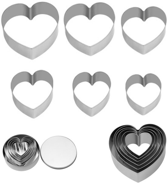 6 Teiliges Ausstechformen Set Ausstechformen Aus Edelstahl Herzförmige Ausstechformen Ausstecher Teigausstecher Kekse Backen Keksformen Mit Aufbe